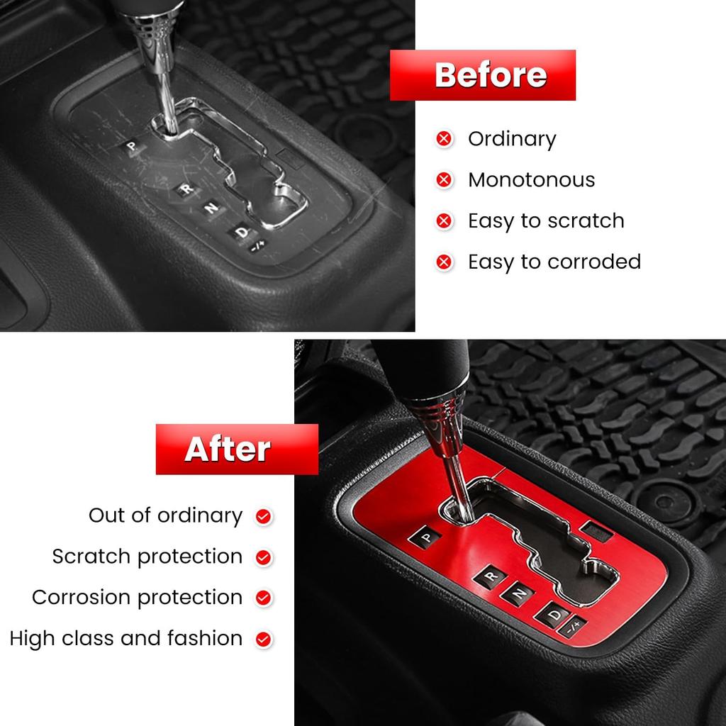 Trim Gear Frame Cover Gear Shift Box Cover for Jeep Wrangler 2012-2018 JK JKU Sport Sahara Freedom Rubicon Unlimited Gear Shift Panel Cover Trim