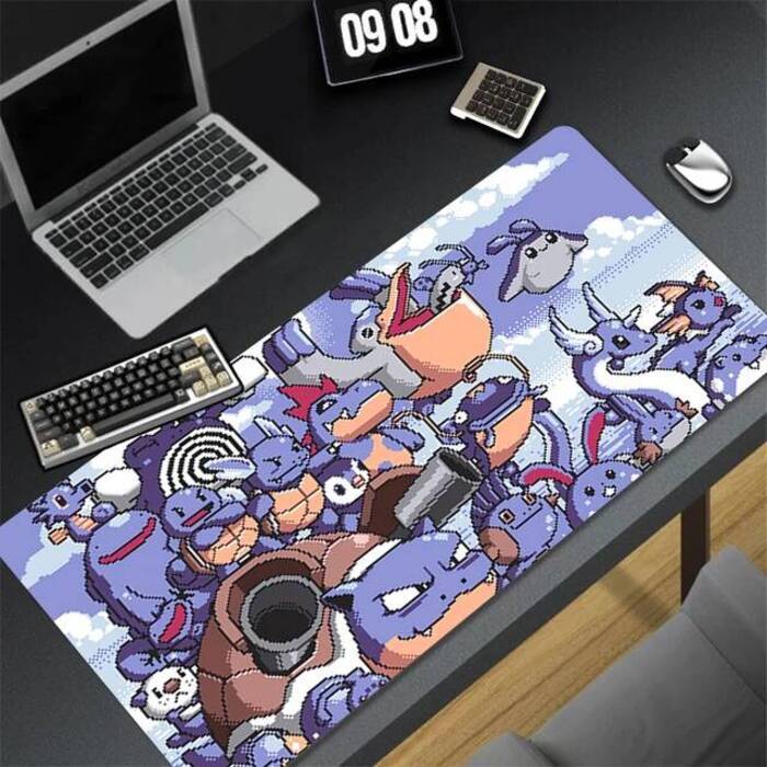 Japan Anime Mouse Pad PC Blue Ppokemon Squirtle Keyboard Rug XXL Gamer Cabinet Mousepad Laptop Kawaii Gaming Extended Desk Mat