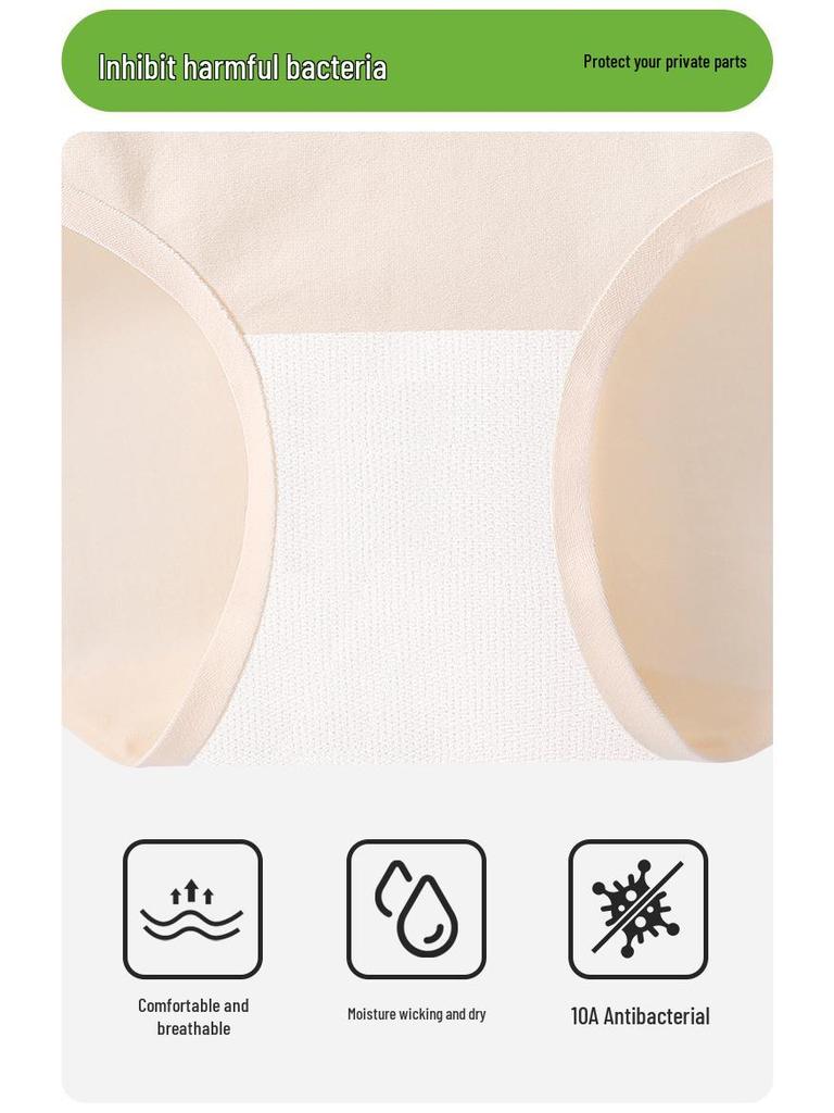 Premium Cotton High-Waisted Women's Briefs - Breathable & Moisture-Wicking with Antibacterial Silk Crotch.