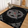 Dark Gothic Pentacle Ruby Accents Patterned Rug Nonslip Thick Carpet For Living Room Bedroom Hallway Home Decor Birthday Gift