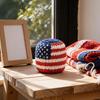4. juli Håndstrikket Fodtaske til Voksne Børn, Rød Hvid Blå Patriotiske Jonglerkugler, Uafhængighedsdagen Hæklet Spark Taske Bold til Udendørs Fest
