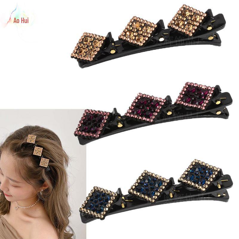 Trendy European & American Braided Hairpin Set: Floral and Bangs Clips