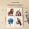 Children Paper Digital 3D Puzzle Book Manual Diy Animal Mosaic Collage Stickers Concentration Early Educational Kids Toys