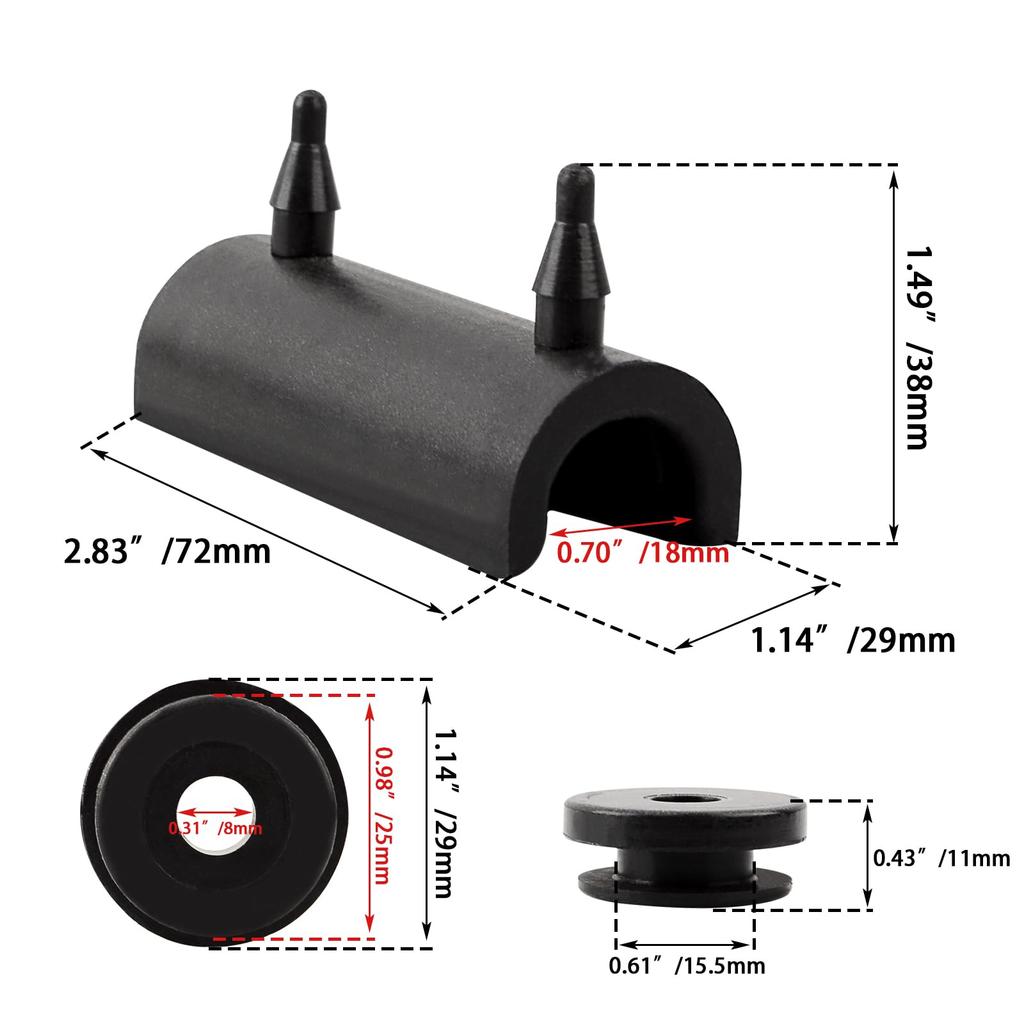 WOWTK Hard Saddle Bag Rubber Grommet & Support Cushion Mount for Harley Touring 2014-2025