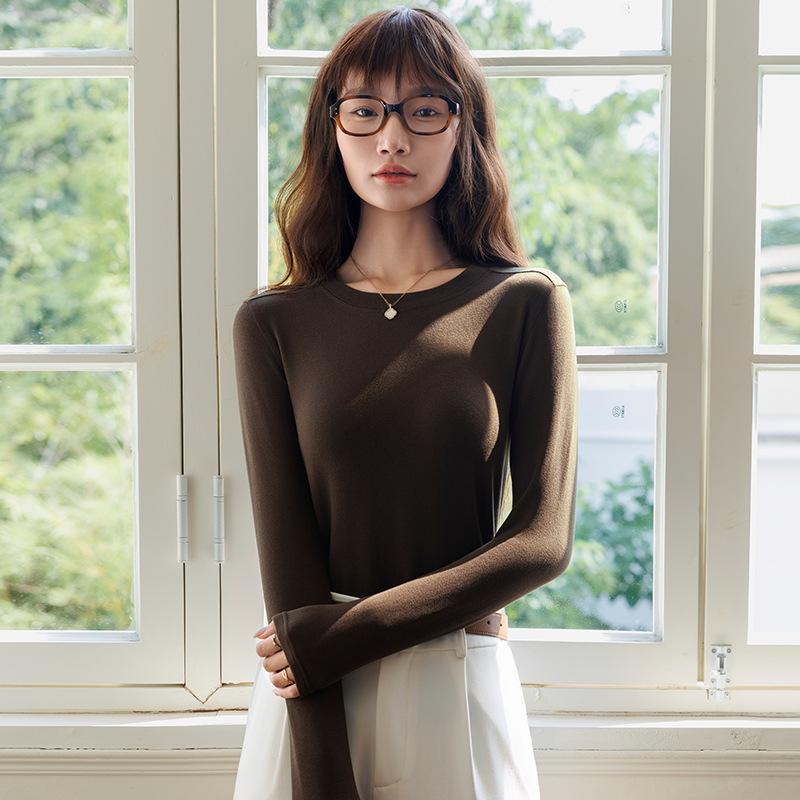 9 Custom Lyocell Acetate Crew Neck Women's Cotton Wool Slim T-Shirt