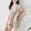 Women's 2025 Summer Loose Short-Sleeve Blazer & Wide-Leg Shorts Two-Piece Set