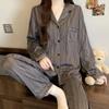 Imitation cotton ins style bow pajamas women's spring new fashion lazy long-sleeved loungewear two-piece set
