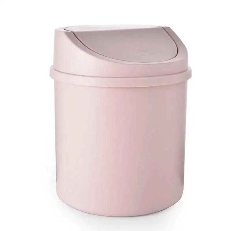 Mini Desktop Bin Small Trash Can Tube With Cover Bedroom Trash Can Home Desk Garbage Can Clean Workspace Multifu Storage Box