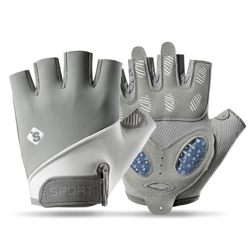 Sports gloves half finger ice silk breathable wear-resistant fitness gloves