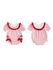 Cute Toddler Independence Day  Stylish USA Flag Design Short Sleeve Stars and Stripes Romper for Girls
