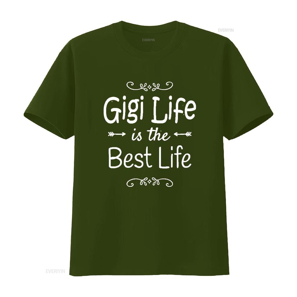Gigi Life is the Best T Shirt for Grandma s vintage Washed Unisex Versatile Breathable fashion homme Stylish Casual Soft
