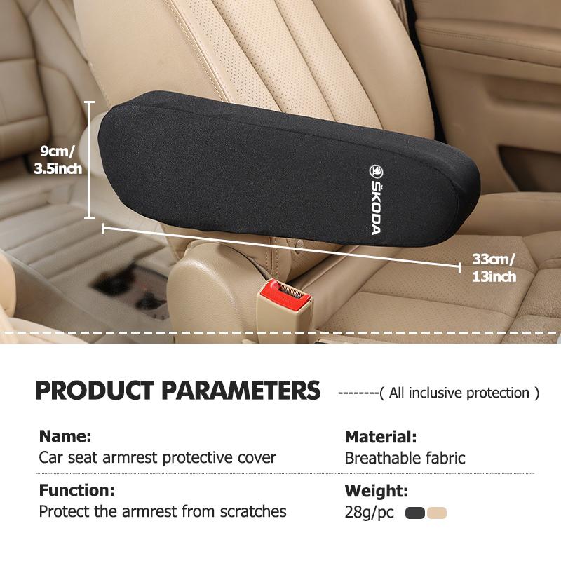AAABT1 Car Interior Armrest Dust Proof Hand Armrest Protector Covers For Skoda Kamiq MK3 Roomster Rapid Kodiaq Karoq Fabia Enyaq