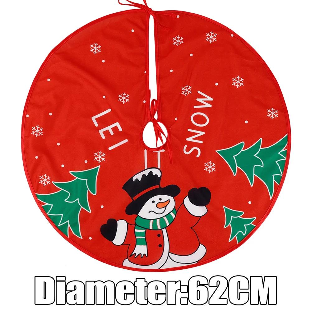 Short Plush Christmas Tree Skirt Xmas Trees Skirts Base Cover Snowflake Santa Claus Snowman Pattern Home Party Xmas Decoration