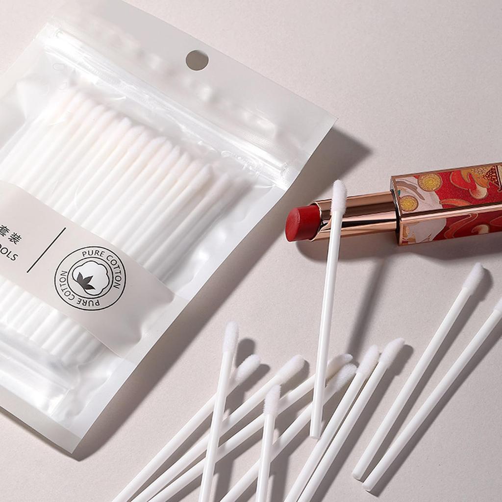 Akkerds von 100 Einweg-Lippenhohlraum für Lippen Professionelle Kosmetikpinsel 50-teilig/Set Pinsel, Stäbe, Tragbar, Einweg, Bürsten, Lippenstift,