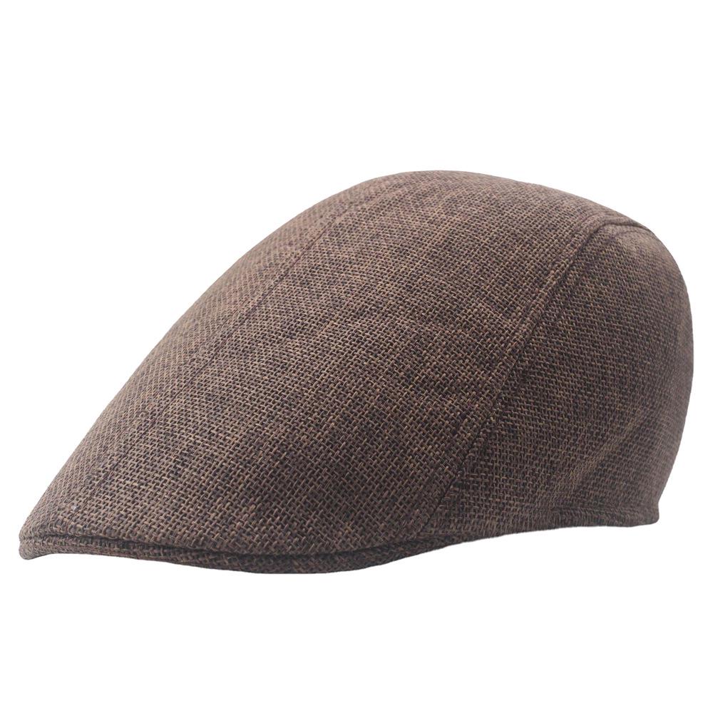 Men's Spring-Summer Cotton Linen Newsboy Beret: Breathable Duckbill Design