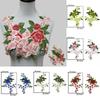 1 Paar Polyesterfaser Stickerei Blume Aufnäher DIY Handgemacht Kleidung Zubehör Stickerei Florale Applikation