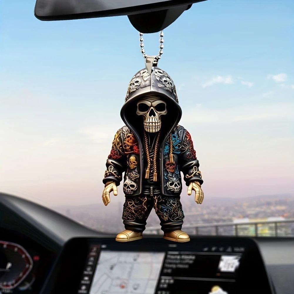 Car Rearview Mirror Pendant Super Cool Halloween Car Decor Pendant Auto Interior Ornament Decoration Party Decoration