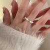 **Elegant Irregular Silver Pearl Ring for Women - Luxurious Niche Design**