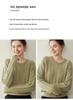 Women's Solid Color Cashmere Pullover: Round Neck, Seven-Stitch Cable Knit, Comfortable and Gentle Style, Warm Base Layer Sweater.