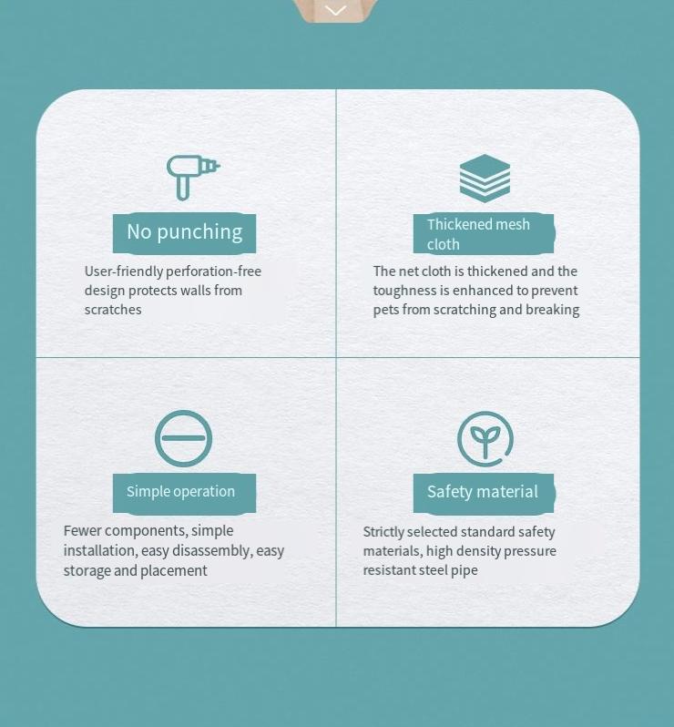 Pet Barrier Fences Portable Folding Breathable Mesh Dog Gate Pet Separation Guard Isolated Fence Dogs Baby Safety Fence