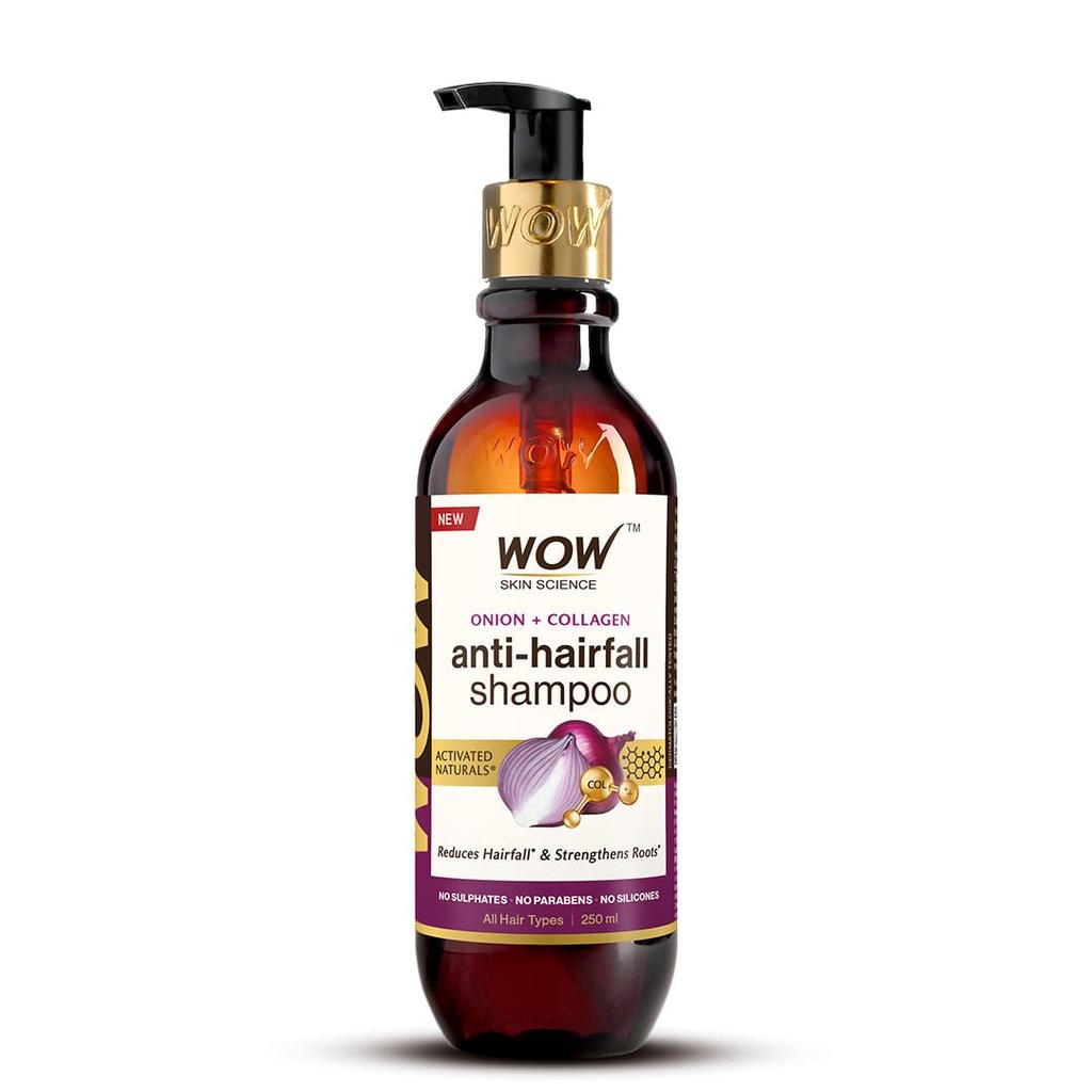 WOW Skin Science Red Onion Black Seed Oil Shampoo With Red Onion Seed Oil Extract, Black Seed Oil & Pro-Vitamin B5 - No Parabens, Sulphates, Silico
