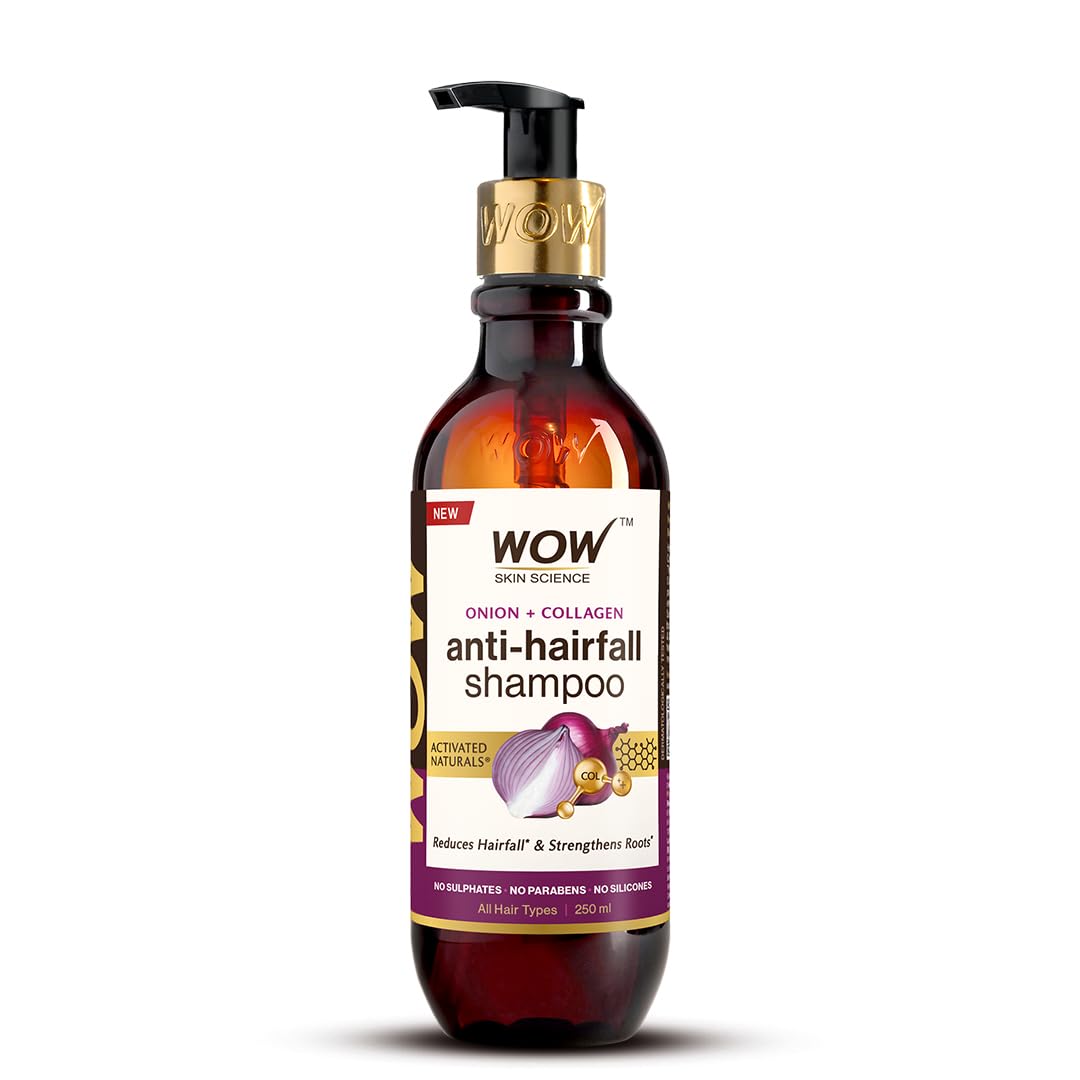 WOW Skin Science Red Onion Black Seed Oil Shampoo With Red Onion Seed Oil Extract, Black Seed Oil & Pro-Vitamin B5 - No Parabens, Sulphates, Silico