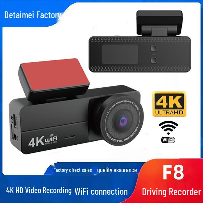 4K HD Night Vision Dash Cam with WiFi Mobile Interconnect & 3M Adhesive