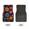 4pcs Auto Mats Adorned with Floral Colorful Abstract Motif for Pickup Trucks or SUVs, Including Convenient Cleaning Surfaces and Gift