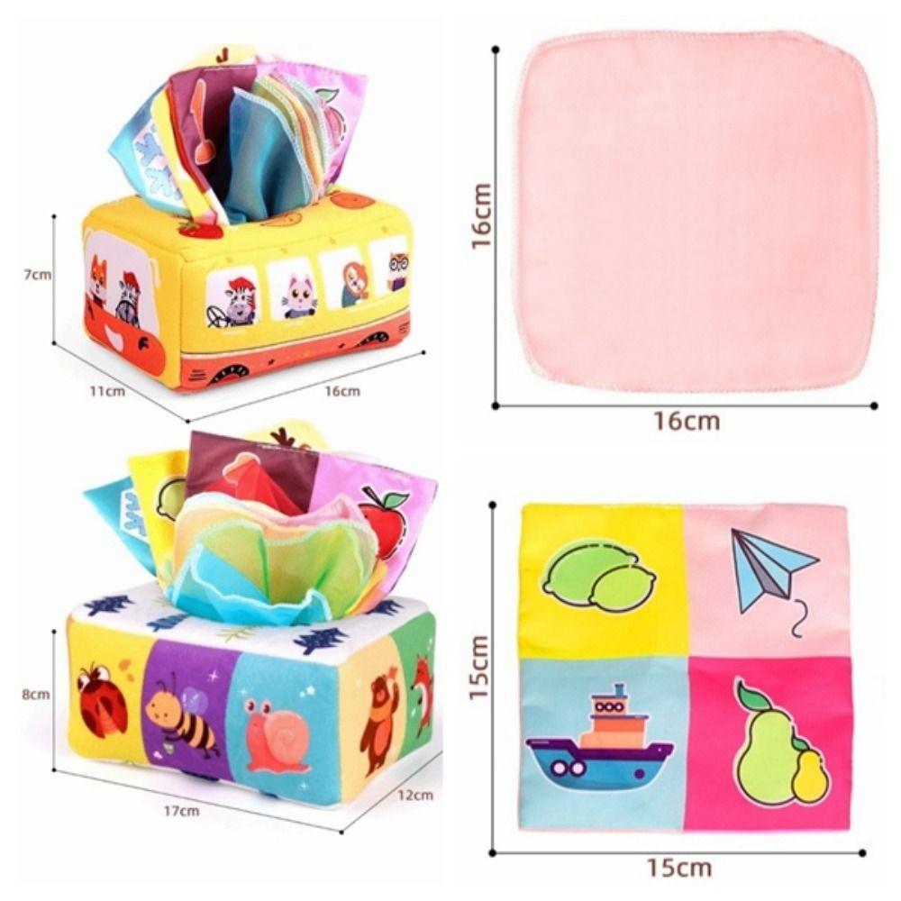 Interactive Baby Montessori Boxes Educational Infant Pull Along Tissue Box Toys  Finger Exercising