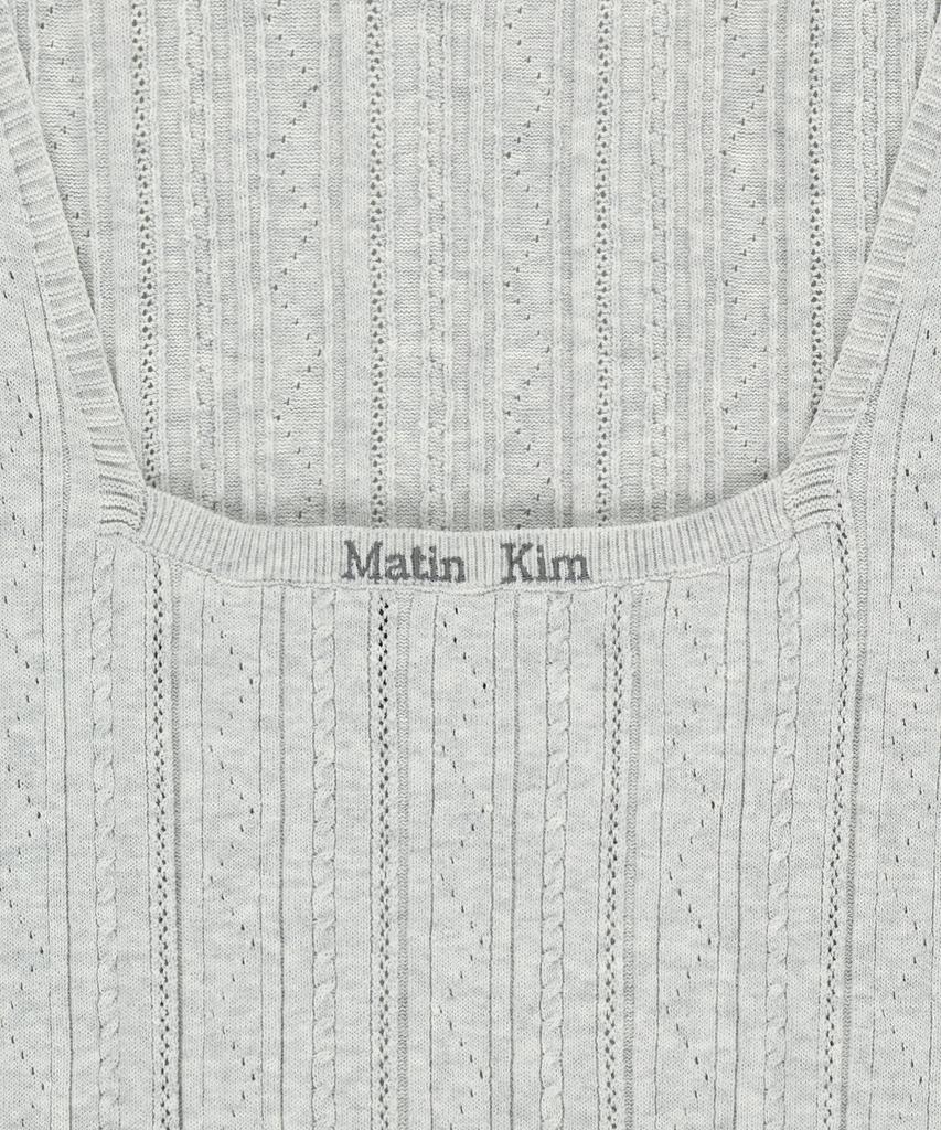 Mattengkim Open Back Ribbed Knit Dress In Light Gray