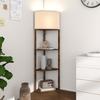 Corner Floor Light, with Shelves - Wood-Effect