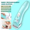 Baby Hair Cutter Electric Clipper Green Flexible Low Noise Strong Power Waterproof Trimmer