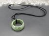 [Ishimachi] Carefully Selected Dark Jadeite Ring Necklace - Genuine Jadeite, Natural Stone, Protective, Five Virtues, Thumb Ring