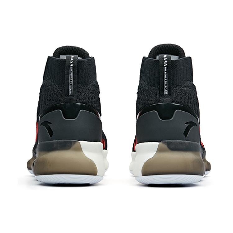 Anta Basketball Shoes Men's High Top Black/Race Red 91831190-4