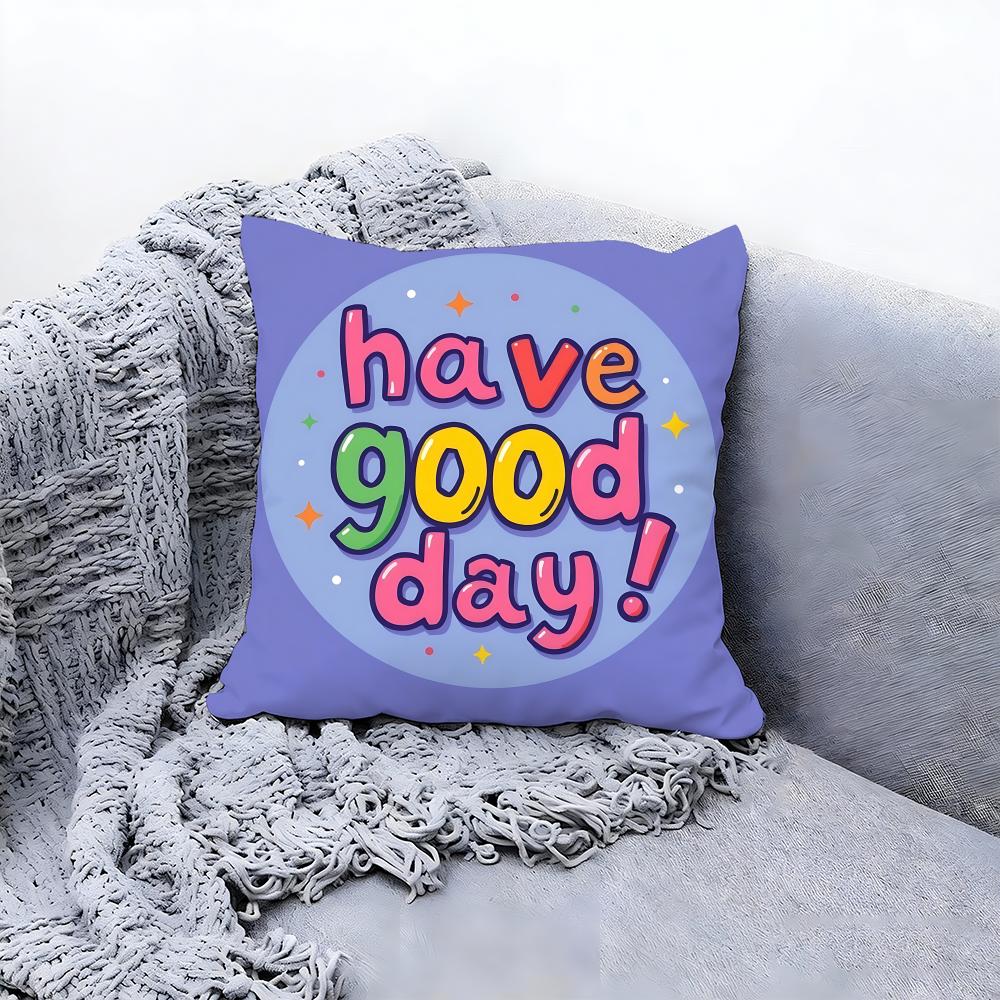warm good day Cushion Cover Premium Comfort Reversible Pillow Cove Two in One Design for Any Room Car Interior