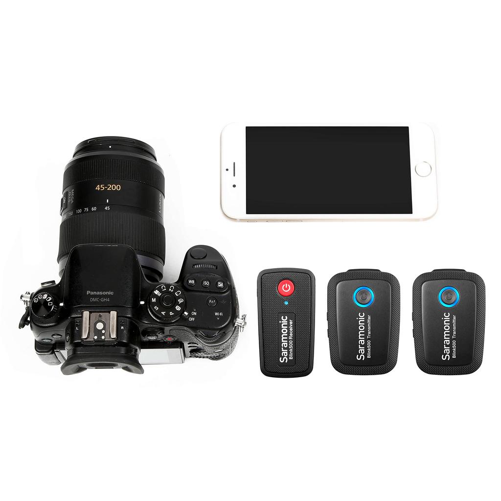 Saramonic Micro Wireless Lavalier 2 1 Blink 2.4GHz System, Transmitters, Receiver, Black, 500B2-B [ ]
