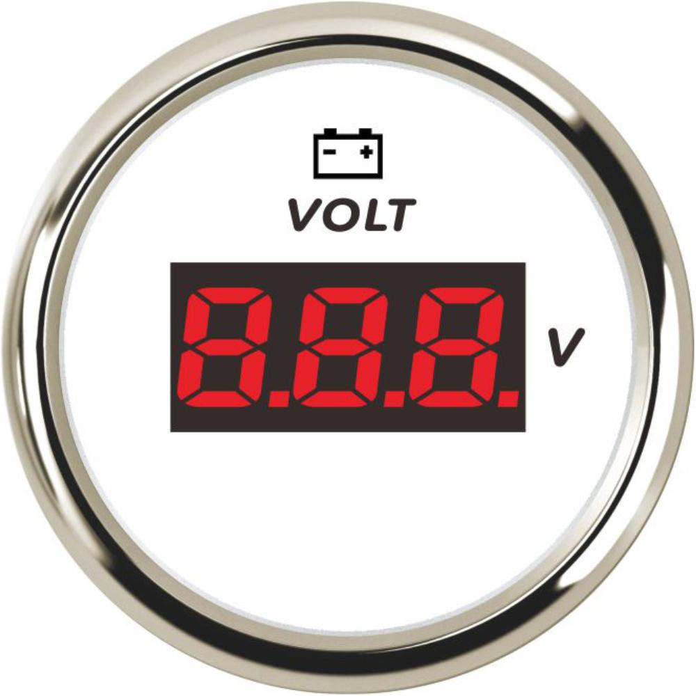 ELING Newest Waterproof Universal 52mm (2") Voltmeter Volt Gauge Meter with Red Backlight for Car Boat Yacht Truck