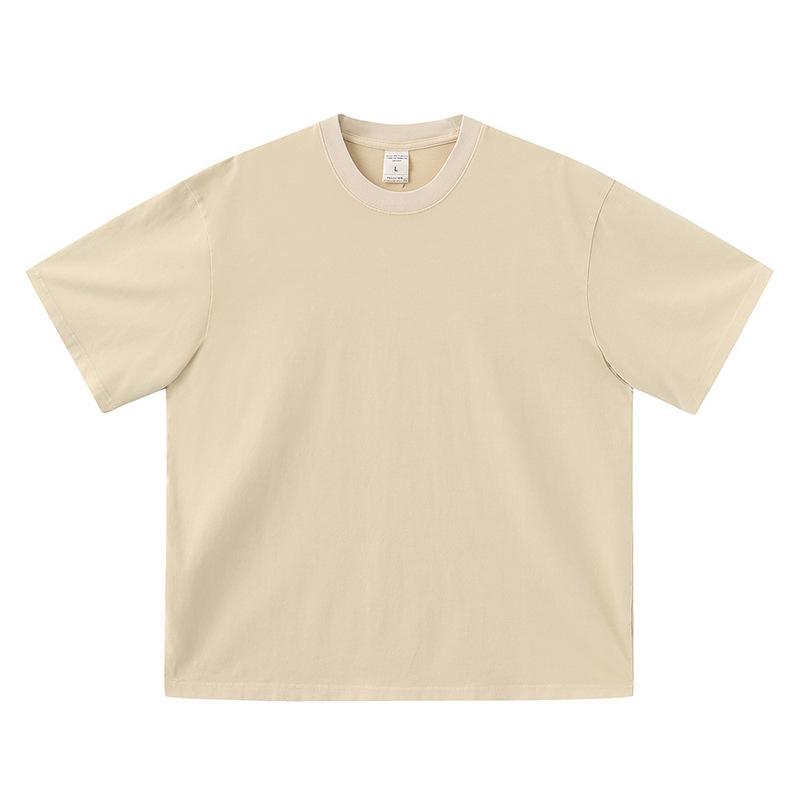 Men'S Trendy Brand Summer Washed And Dyed Old Light Version Short-Sleeved T-Shirt Heavy Cotton Casual High Street Half-Sleeves