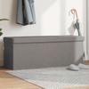 Folding Storage Bench in Light Grey Linen Look