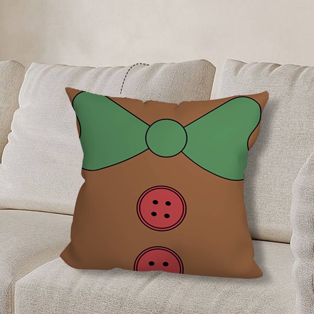 Christmas G-gingerbread Art Pillow Case Sofa Living Room Bedroom Headboard Backrest Cushion Square Cushion Nap Time