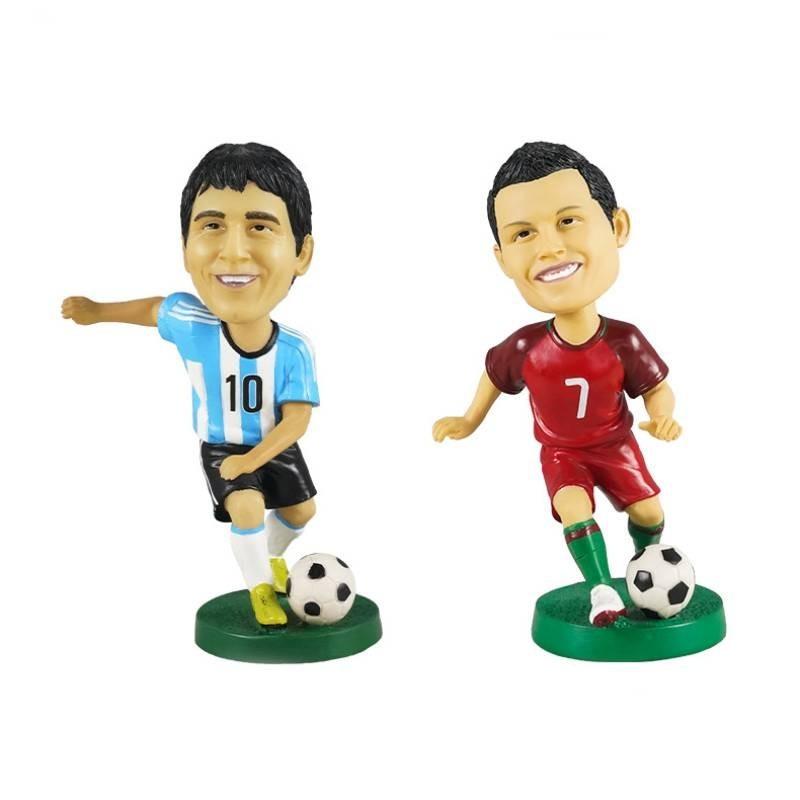 Resin Soccer Star Figurine 12cm Home Decor And Car Ornament Gift For Boys**