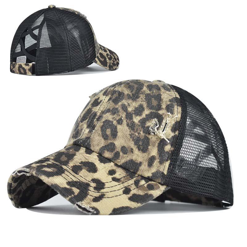 Washed cross ponytail baseball cap foreign trade hat women's summer spring and autumn old outdoor sunscreen cap solid color cap
