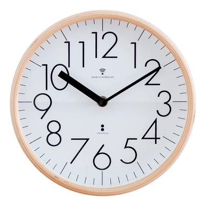 Wall Clock Wooden Silent Small Analog Stylish Interior Decor Ottostyle.jp Radio-controlled Clock/Table (2-Way) [Natural] Frame, Plywood, Movement,