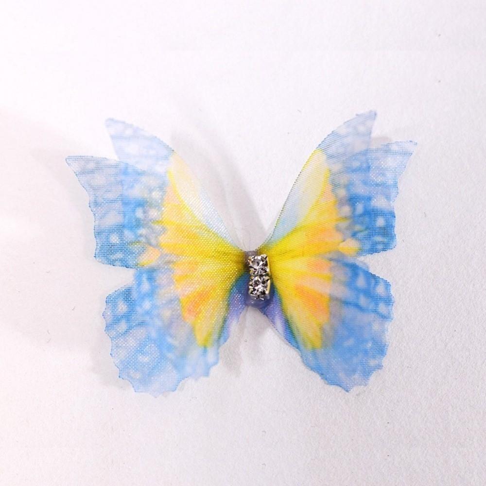 50 ks 3D organzové látkové motýlí aplikace Barevné nášivky na oblečení Šití Svatební doplňky do vlasů