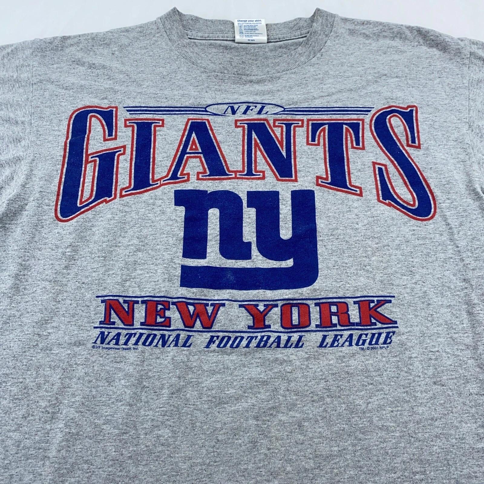 vintage 2001 NEW YORK GIANTS T-Shirt MEDIUM football NFL 90s 4XL