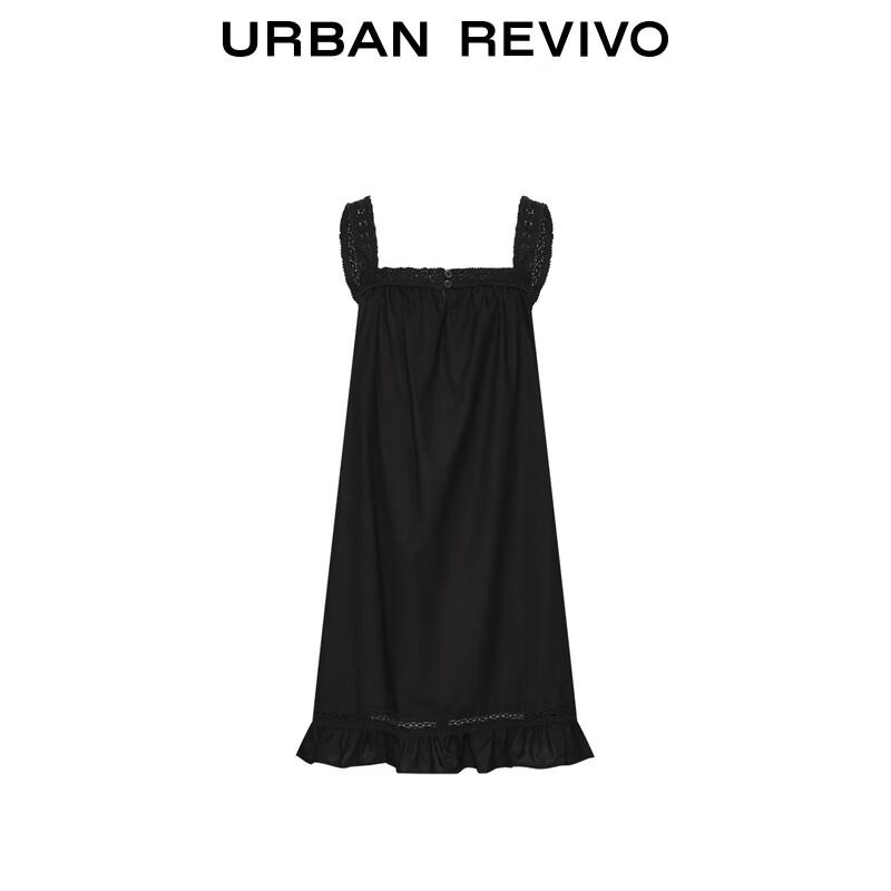 UR 2025 Autumn French Retro Spliced Lace Dress