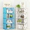 Multi-layer Portable Bookshelf with Fabric Cloth At Back Cube Closet Storage Organizer Bookcase for Studying and Home Use