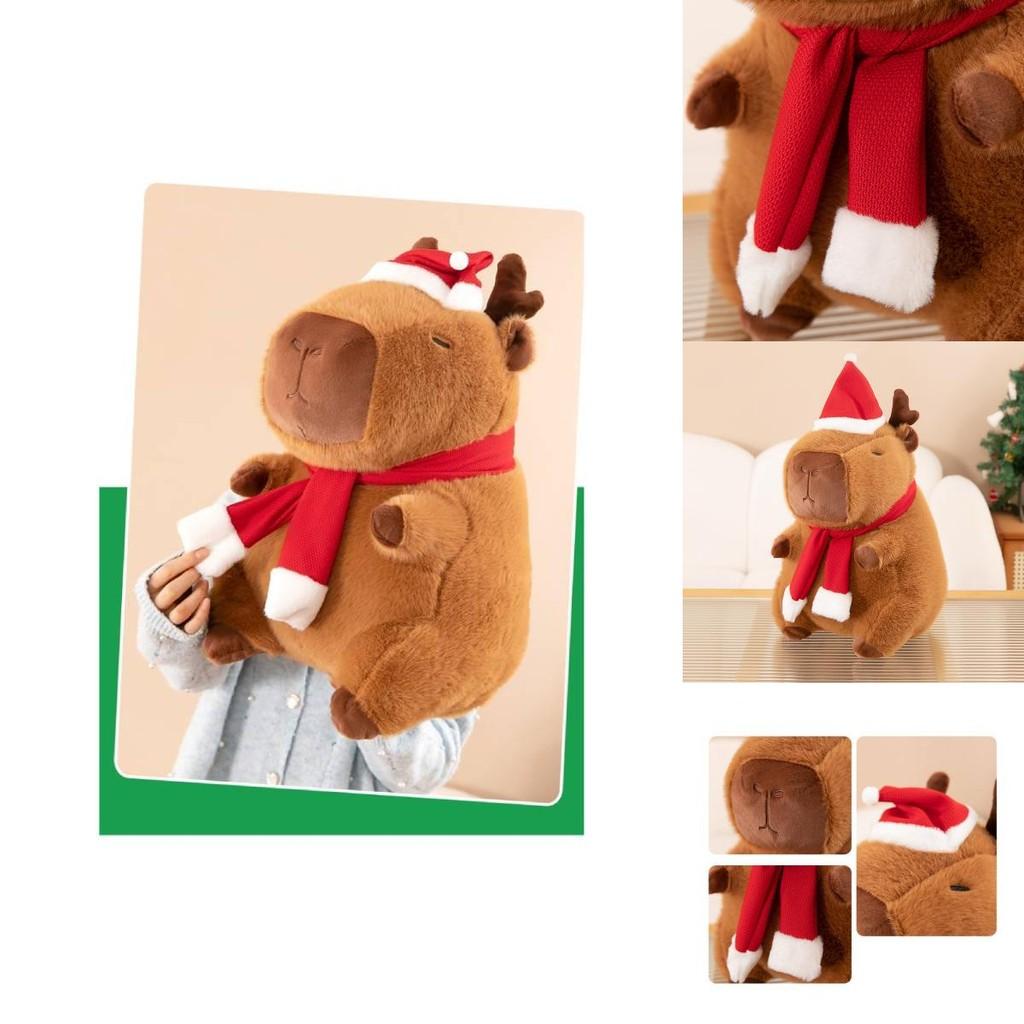Adorable Brown Capybara Plush Toy Soft Cuddly Cushion For Christmas Decor 30cm To 50cm