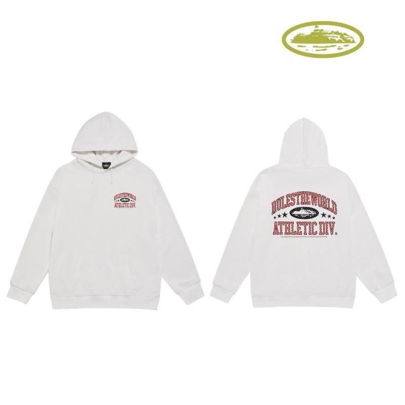 CORT Alcatraz Distressed Hoodie Men Streetwear Loose Fit Couple Sweatshirt Winter