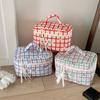 INS Cherry Plaid Cosmetic Bags Large-Capacity Makeup Cosmetics Storage Bags Travel Essential Wash Bag Bathroom Wash Bags